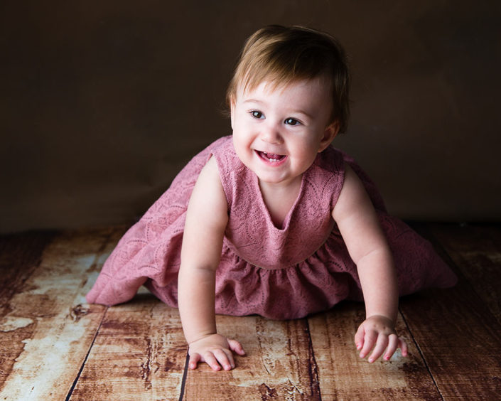 Baby in photography studio