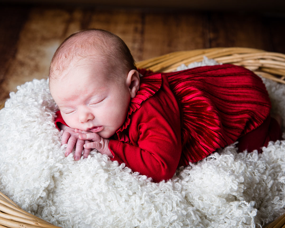 Newborn Baby Photo (sleeping in basket)