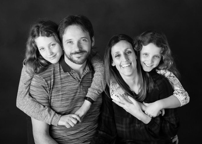 Family group shot in photo studio