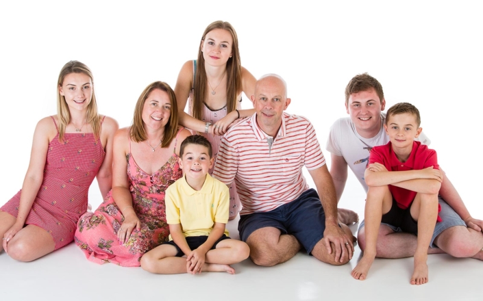 Large family photo from studio photoshoot