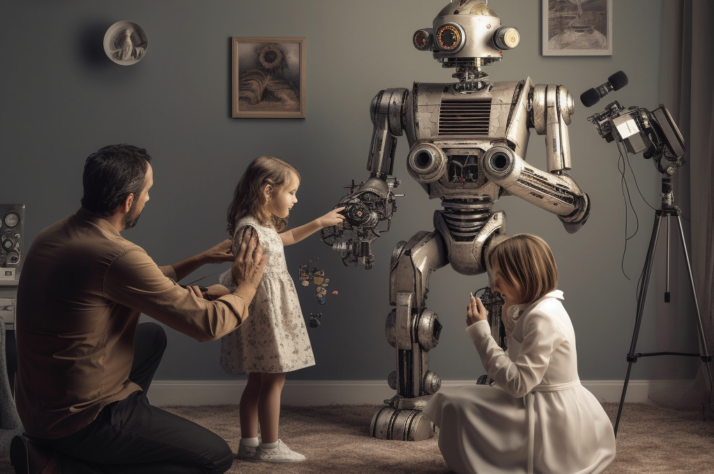 robot led family photography